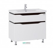 Тумба напольная Sanwerk Alessa 80х44 см с раковиной Канте белый/венге MV0000602