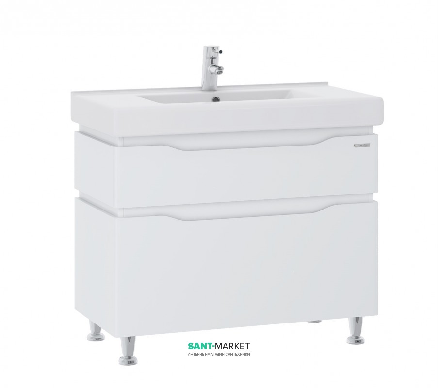 Тумба для підлоги Sanwerk Alessa 90х44 см з раковиною Принц білий MV0000345