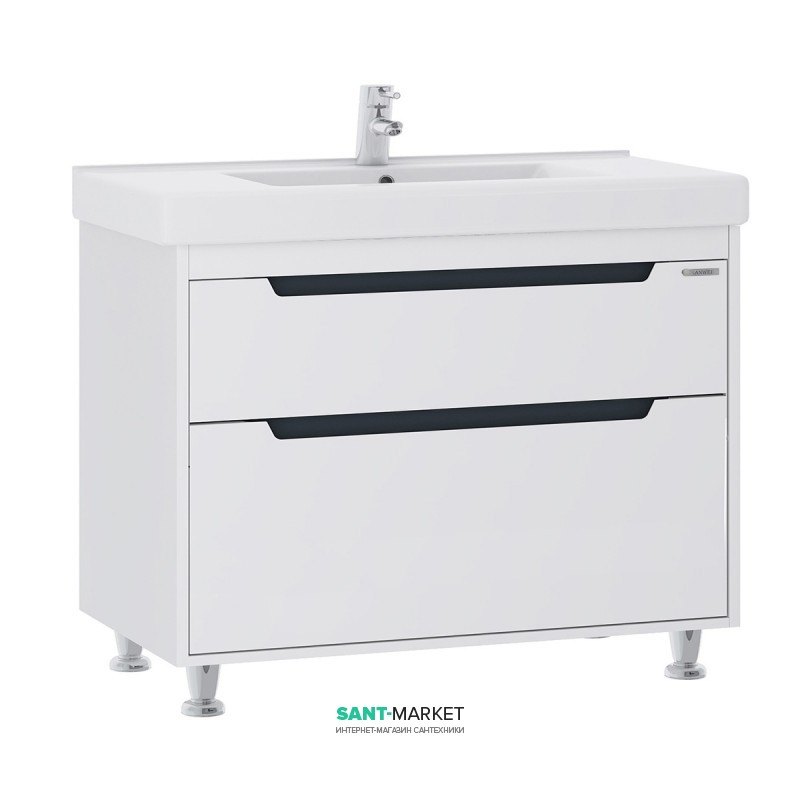 Тумба напольная Sanwerk Greta 100х44 см с раковиной Канте белый MV0000302