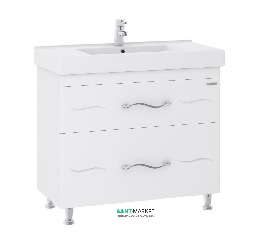 Тумба напольная Sanwerk Mindal 100х44 см с раковиной Принц белый MV0000430