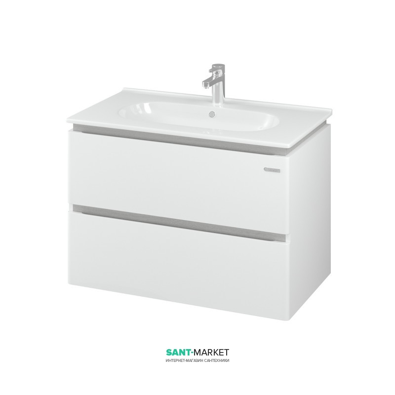 Тумба підвісна Sanwerk Amata Air 81х46 см з раковиною Клеа білий MV0000797