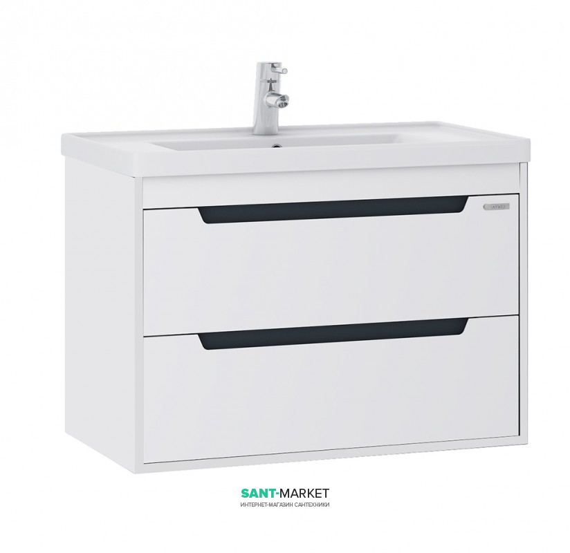 Тумба підвісна Sanwerk Greta Air 80х44 см з раковиною Канті білий MV0000627