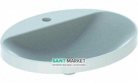 Раковина для ванної кімнати Geberit VariForm з полицею для отвори під змішувач без переливу овальна білий 500.727.01.2