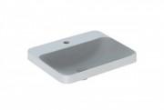 Раковина для ванной комнаты Geberit VariForm с полкой для отверстия под смеситель без перелива прямоугольная белый 500.743.01.2