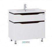 Тумба напольная Sanwerk Alessa 70х44 см с раковиной Канте белый/венге MV0000601
