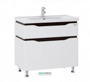 Тумба для підлоги Sanwerk Alessa 80х44 см з раковиною Канті білий / венге MV0000602