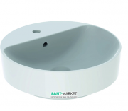 Раковина для ванной комнаты Geberit VariForm 45 см с полкой для отверстия под смеситель с переливом круглая белый 500.769.01.2