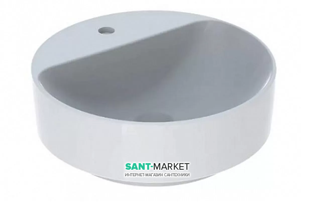 Раковина для ванної кімнати Geberit VariForm 45 см з полицею для отвори під змішувач без переливу кругла білий 500.770.01.2