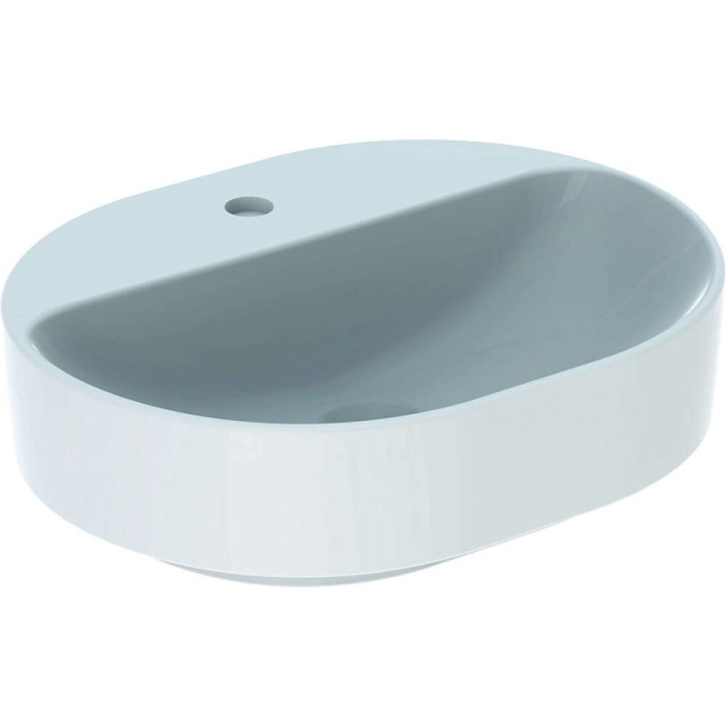 Раковина для ванной комнаты Geberit VariForm 50х40 см с полкой для отверстия под смеситель без перелива эллиптическая белый 500.776.01.2