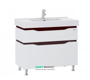 Тумба напольная Sanwerk Alessa 100х44 см с раковиной Принц белый/венге MV0000587