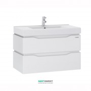 Тумба подвесная Sanwerk Alessa Air 100х44 см с раковиной Принц белый MV0000365