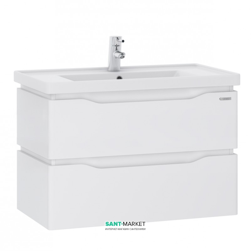 Тумба підвісна Sanwerk Alessa Air 80х44 см з раковиною Канті білий MV0000640