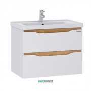 Тумба подвесная Sanwerk Liga Air 80х44 см с раковиной Канте белый/мессина MV0000646