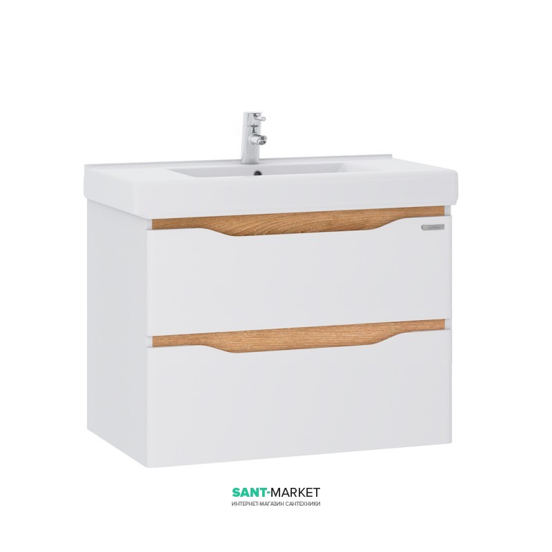 Тумба підвісна Sanwerk Liga Air 90х44 см з раковиною Принц білий/мессіна MV0000394