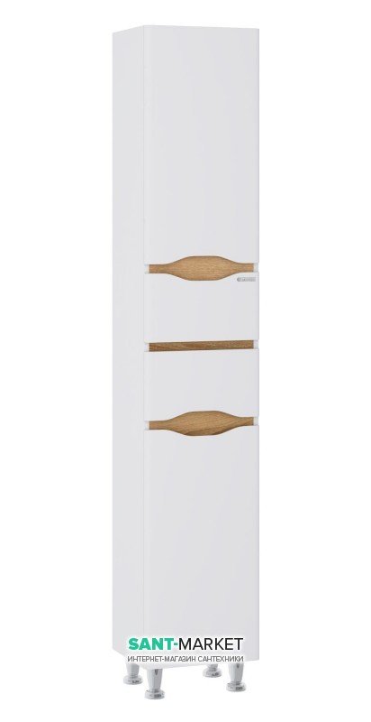 Пенал напольный Sanwerk Liga правый с корзиной МДФ белый/мессина MV0000389