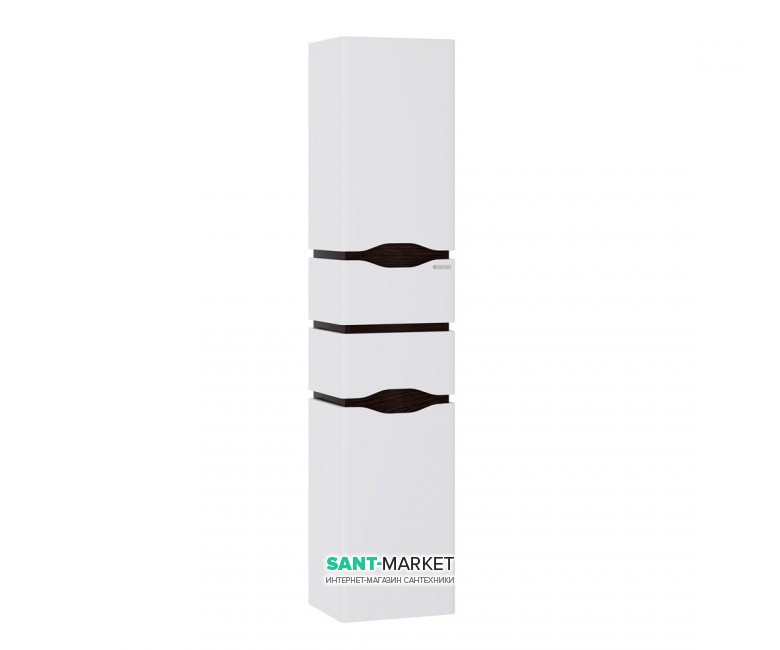 Пенал підвісний Sanwerk Alessa Air правий МДФ з кошиком білий / венге MV0000256