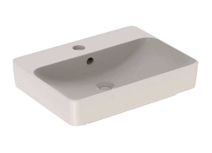 Раковина для ванної кімнати Geberit VariForm 60х45 см з полицею для отвори під змішувач без переливу прямокутна білий 500.781.01.2