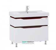 Тумба напольная Sanwerk Alessa 100х44 см с раковиной Принц белый/венге MV0000587