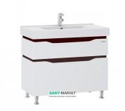 Тумба напольная Sanwerk Alessa 100х44 см с раковиной Принц белый/венге MV0000587