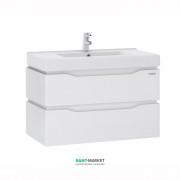 Тумба подвесная Sanwerk Alessa Air 100х44 см с раковиной Принц белый MV0000365