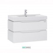 Тумба підвісна Sanwerk Alessa Air 100х44 см з раковиною Принц білий MV0000365