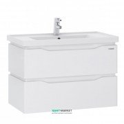 Тумба підвісна Sanwerk Alessa Air 80х44 см з раковиною Канті білий MV0000640