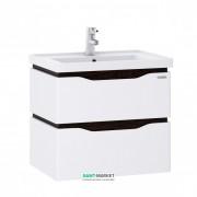 Тумба подвесая Sanwerk Alessa Air 60х44 см с раковиной Канте белый/венге MV0000696