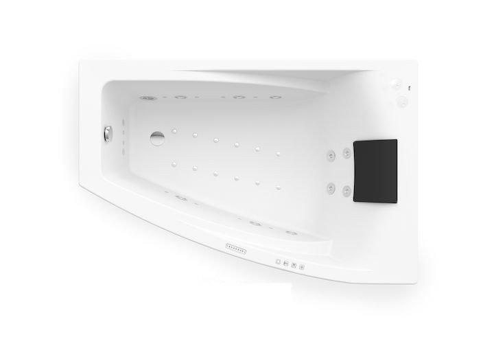 Ванна гідромасажна акрилова кутова Roca Hall Effects Gold 150х100 см права білий A24T409000