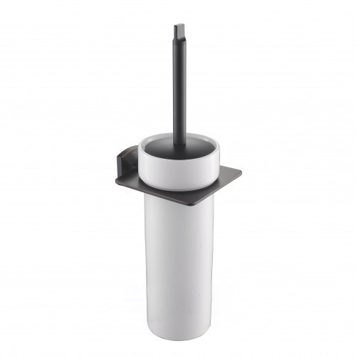 Йоржик для унітазу Kraus Fortis з настінним тримачембілий/темній шоколад KEA-13331ORB