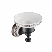 Мыльница для ванной Kraus Apollo с настенным держателем темный шоколад/белый KEA-16503ORB