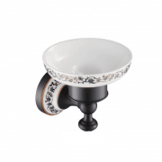 Мыльница для ванной Kraus Apollo с настенным держателем темный шоколад/белый KEA-16503ORB