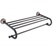 Поличка для ванної Kraus Apollo з тримачем рушників темный шоколад KEA-16542ORB