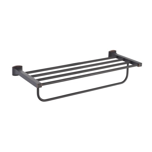 Полочка для ванной Kraus Fortis с держателем полотенец темный шоколад KEA-13342ORB