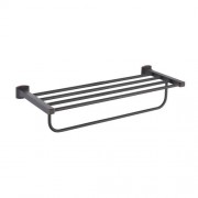 Полочка для ванной Kraus Fortis с держателем полотенец темный шоколад KEA-13342ORB