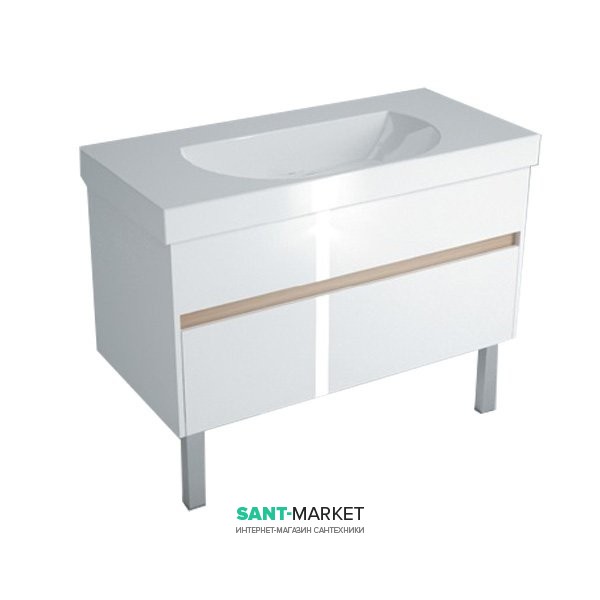 Тумба под раковину Kerama Marazzi Buongiorno 100 см МДФ белый BGN.100.2\WHT