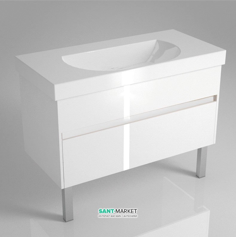 Тумба под раковину Kerama Marazzi Buongiorno 100 см МДФ европейский белый BGN.100.2\WHT.UK