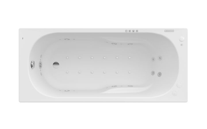 Ванна гідромасажна акрилова прямокутна Roca Genova Effects Gold Option 170х75 см білий A24T380000