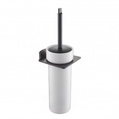 Ёршик для унитаза Kraus Fortis с настенным держателем белый/темный шоколад KEA-13331ORB