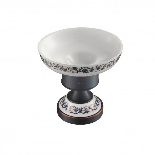 Мильниця для ванної  Kraus Apollo накладна темний шоколад/білий KEA-16507ORB