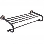 Полочка для ванной Kraus Apollo с держателем полотенец темный шоколад KEA-16542ORB