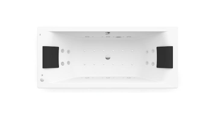 Ванна гідромасажна акрилова прямокутна Roca Hall Effects Titanium 180х80 см білий A24T399000