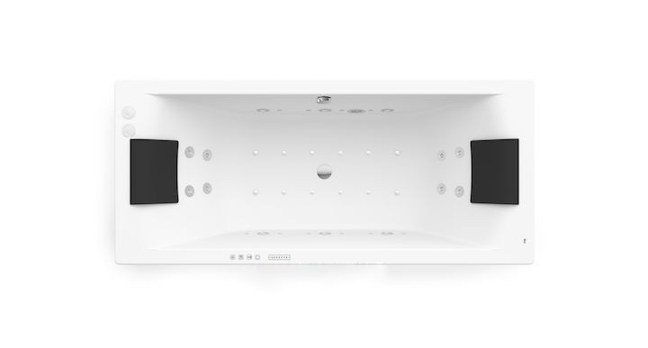 Ванна гідромасажна акрилова прямокутна Roca Hall Effects Gold 180х80 см білий A24T397000