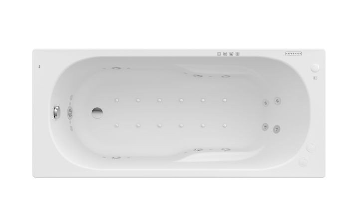 Ванна гідромасажна акрилова прямокутна Roca Genova Effects Titanium 170х75 см білий A24T381000