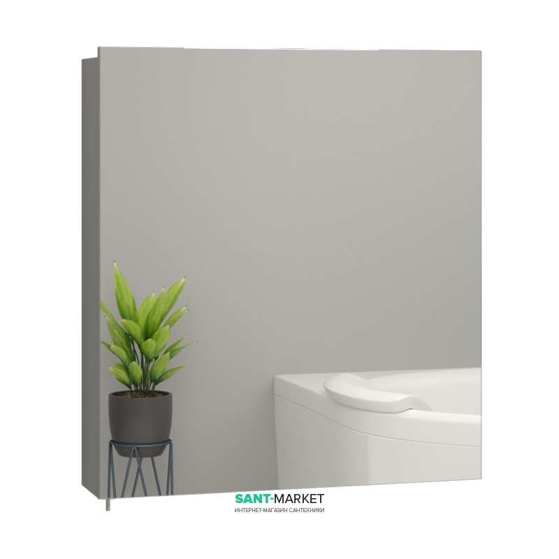 Зеркальный шкаф Sanwerk Everest 60х11,4 см без подсветки ЛДСП серый MV0000783