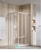 Душевой уголок прямоугольный раздвижной Ravak ASRV3 + ASRV3-90 шестиэлементный с угловым входом профиль сатин/стекло grape 15V70U02ZG