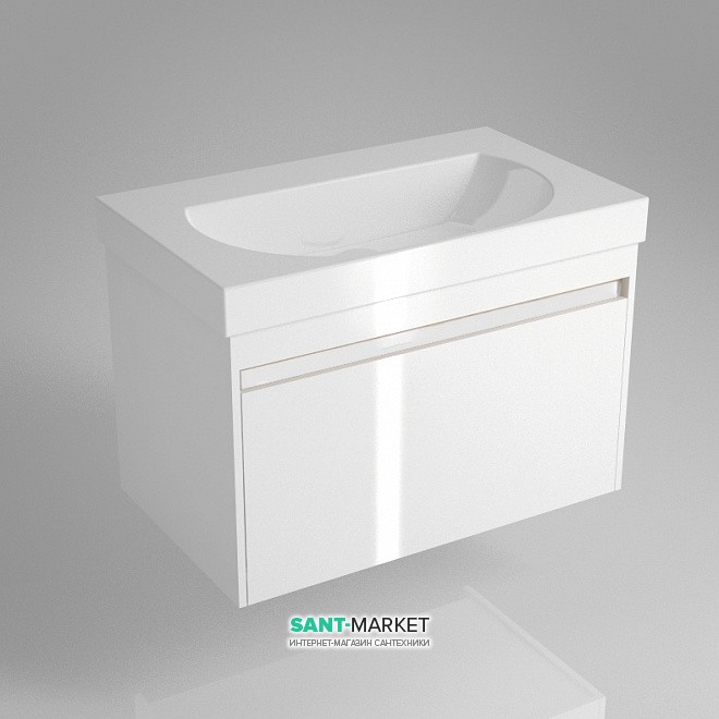 Тумба підвісна під раковину Kerama Marazzi Buongiorno 80 см МДФ європейський білий BGN.80.1+1\WHT.UK