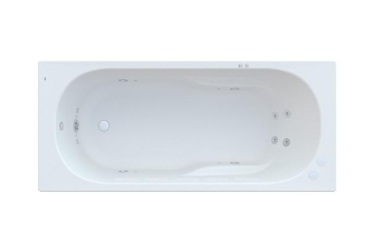 Ванна гидромассажная акриловая прямоугольная Roca Genova Smart Air Plus 170х75 см белый A24T376000