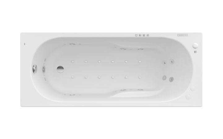 Ванна гидромассажная акриловая прямоугольная Roca Genova Effects Titanium 170х70 см белый A24T375000