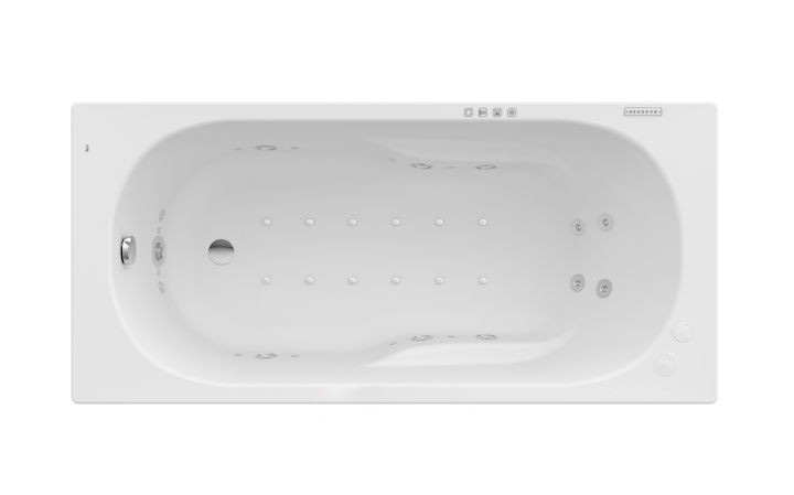 Ванна гідромасажна акрилова прямокутна Roca Genova Effects Gold 160х75 см білий A24T367000