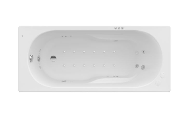 Ванна гидромассажная акриловая прямоугольная Roca Genova Smart WaterAir Plus 160х70 см белый A24T360000